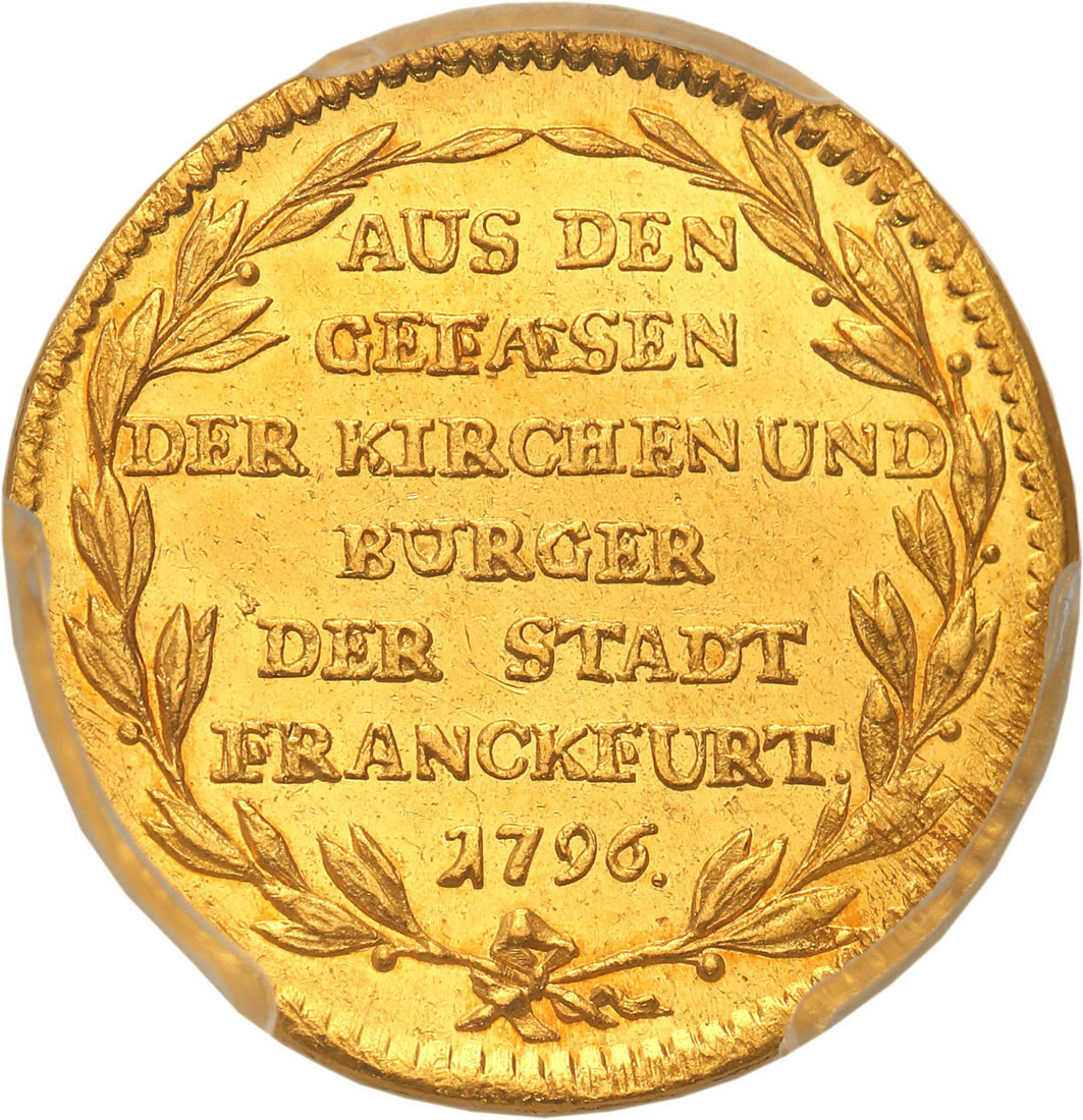 Niemcy. Dukat 1796, Frankfurt PCGS MS60